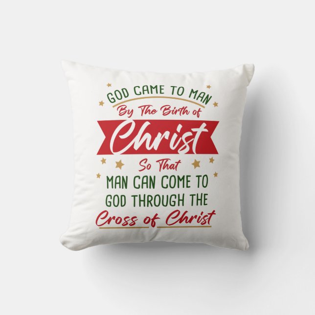 Birth & Cross of Jesus Christ Christmas Faith  Cushion (Front)