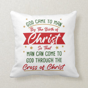 Birth & Cross of Jesus Christ Christmas Faith  Cushion