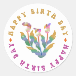 birth day flower sticker