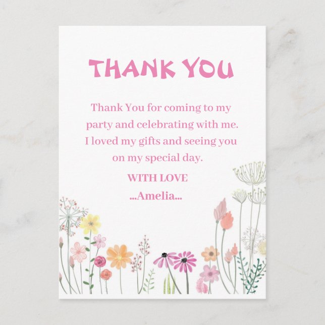 Birth Day Thank You Card (Front)