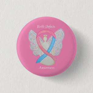 Birth Defects Awareness Angel Ribbon Custom Pin