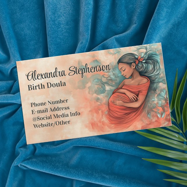 Birth Doula Mother Baby Art Natural Birthing  Business Card (birth doula business cards
)