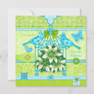 Birth Flower and Gem December Birdcage Card