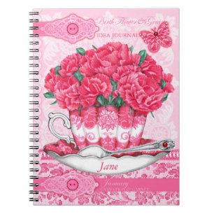 Birth Flower and Gem January Lace Notebook
