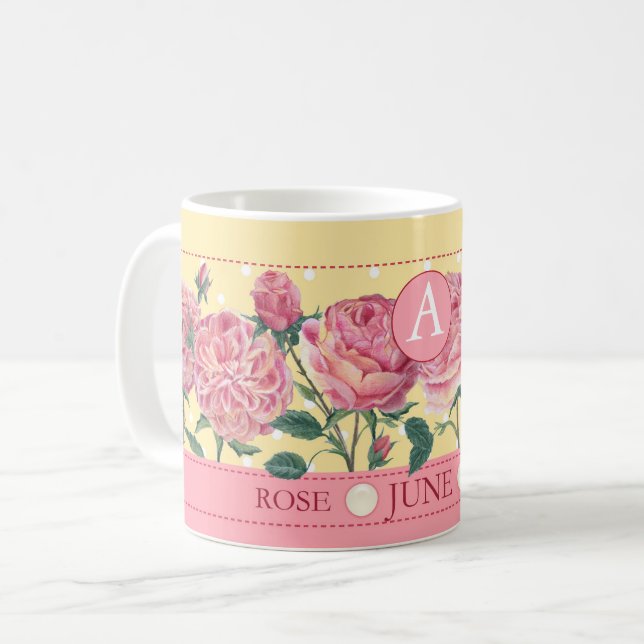 Birth Flower and Gem June Classic Mug (Front Left)