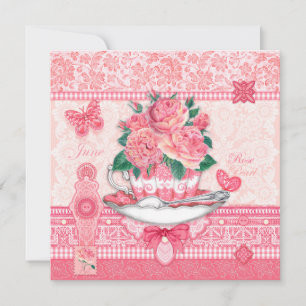 Birth Flower and Gem June Teacup Card