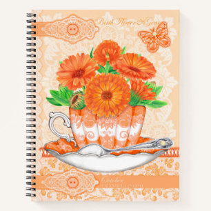 Birth Flower and Gem October Lace Lrge Notebook