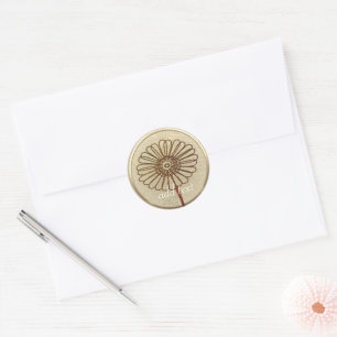 Birth Flower Daisy April Classic Round Sticker