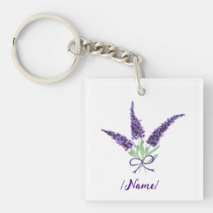 Birth Flower Lavender Holiday gift Key Ring