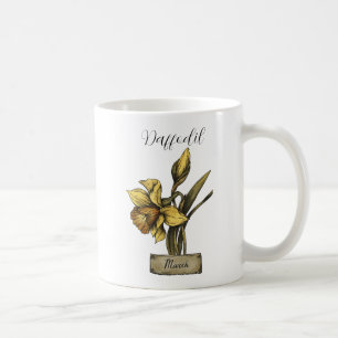 Birth Flower MARCH Birthday Daffodil Coffee Mug