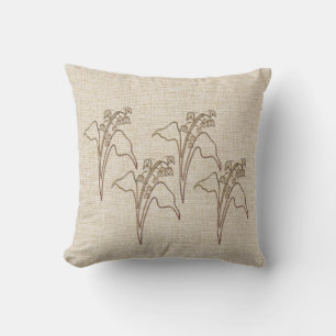 Birth Flower May Lily Of the Valley Cushion