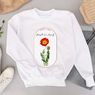 Birth Flower Month August Birthday Poppy Sweatshirt