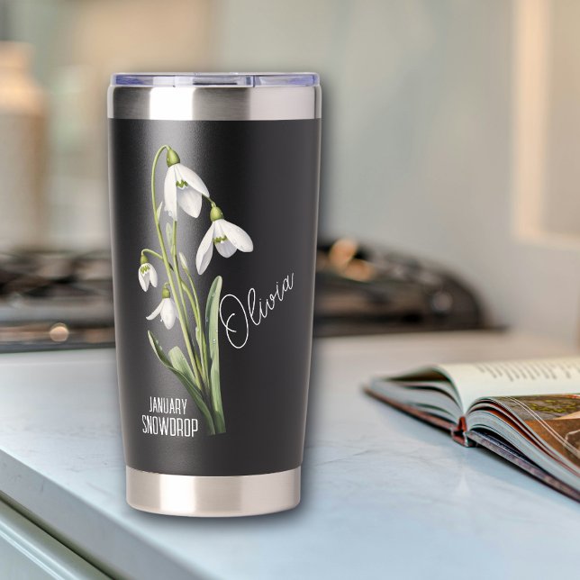 Birth Flower Month January Snowdrop Name  Insulated Tumbler (Creator Uploaded)