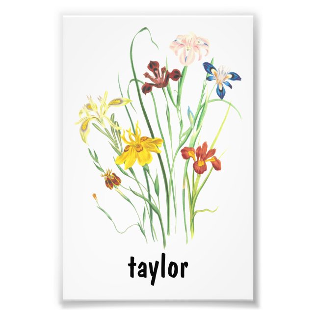 Birth Flower - Personalised Birth Flower Photo Print (Front)