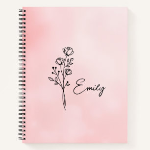 Birth Flower Personalized Journal, Birth Month Flo Notebook