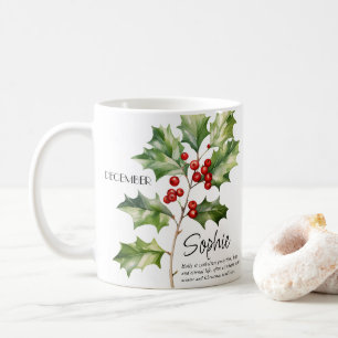 Birth Month December Flower Personalized Coffee Mug