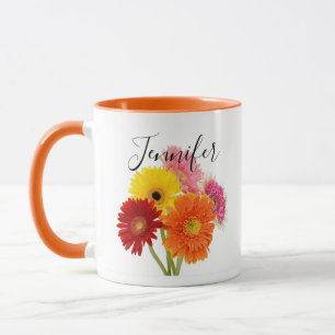 Birth month flower-April personalised mug