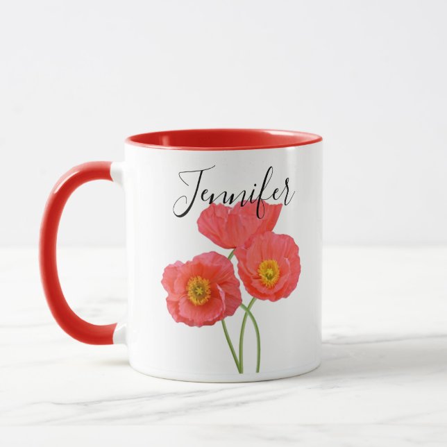 Birth month flower-August  personalised mug (Left)