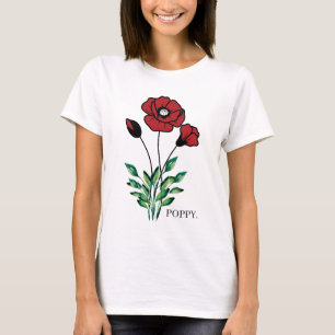 Birth Month Flower August Poppy T-Shirt
