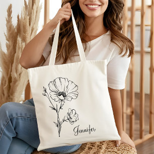 Birth Month Flower Birthday Women Mum Mothers Day Tote Bag