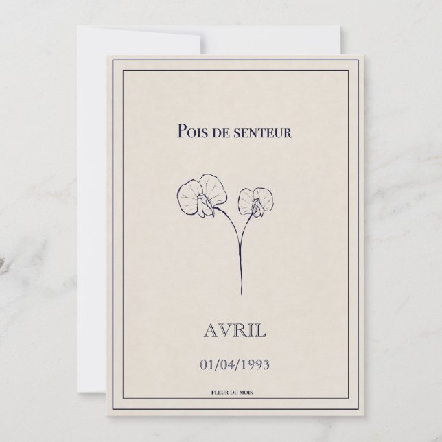 Birth month flower card April (Front)
