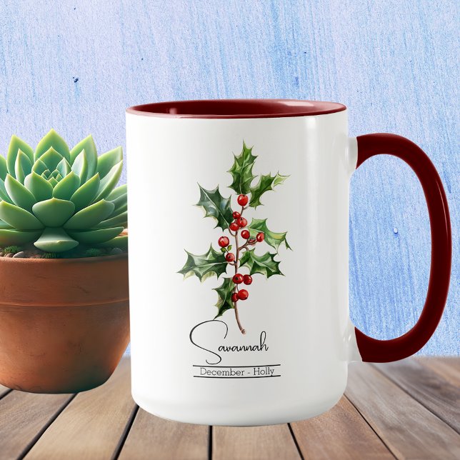 Birth Month Flower December Holly Mug (Creator Uploaded)