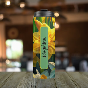 Birth Month Flower December Personalised 16 oz Thermal Tumbler