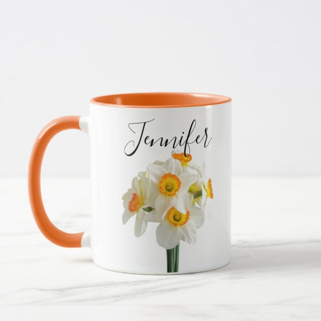 Birth month flower-December personalised mug (Left)
