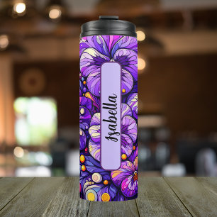 Birth Month Flower February Personalised 16 oz Thermal Tumbler