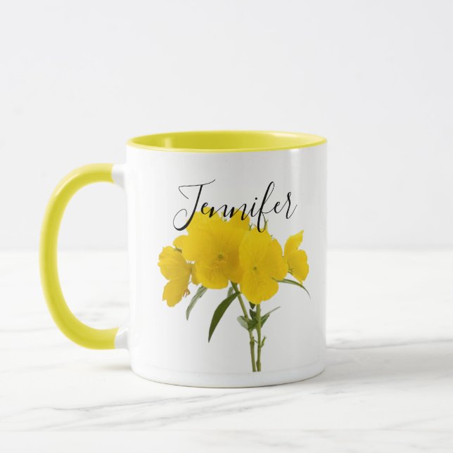 Birth month flower-February personalised Mug (Left)