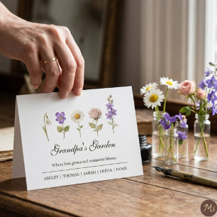 Birth Month Flower Grandpa Garden Grandkids Card
