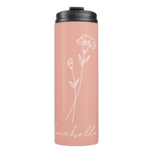Birth Month Flower January Birthday Gift Name Thermal Tumbler