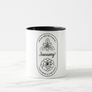 Birth  Month Flower January Carnation Mug