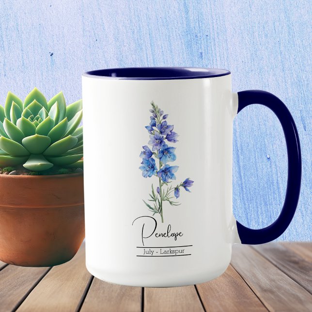Birth Month Flower July Larkspur Mug (Creator Uploaded)
