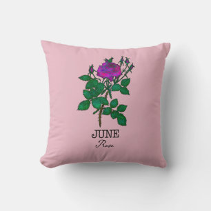 Birth Month Flower June Rose Cushion