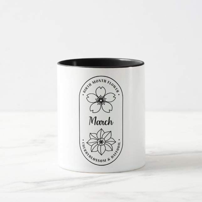 Birth  Month Flower March Cherry Blossom Mug (Center)