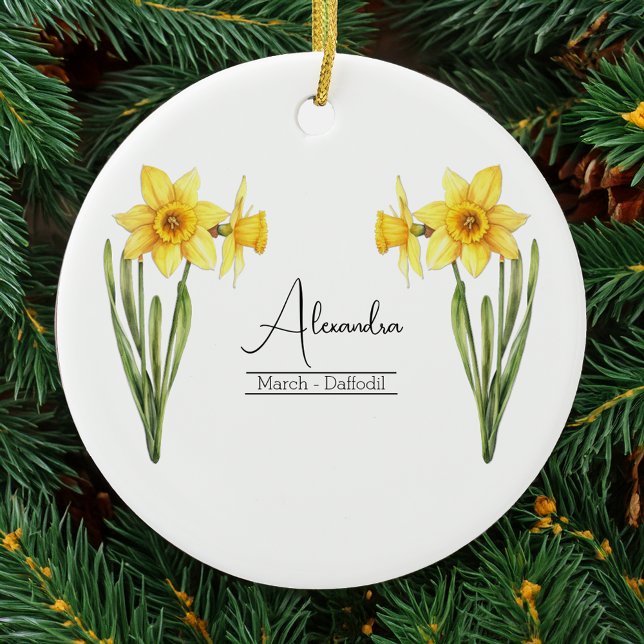 Birth Month Flower March Daffodil  Ceramic Tree Decoration (Creator Uploaded)