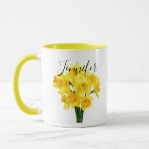 Birth month flower-March personalised mug