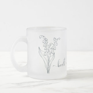Birth Month Flower May Lily Birthday Gift for Mom Frosted Glass Coffee Mug