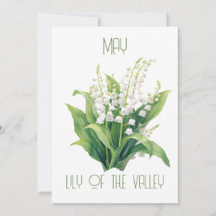 Birth Month Flower May Lily Birthday Holiday Card