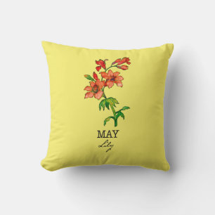 Birth Month Flower May Lily Cushion
