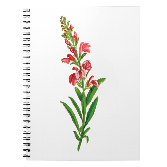 Birth Month Flower Notebook , Personalised Floral  (Front)