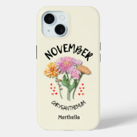 Birth Month Flower NOVEMBER Custom Name Christian