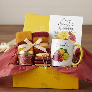 Birth month flower-November personalised mug