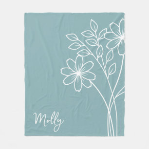 Birth Month Flower, October Calligraphy Name Fleece Blanket