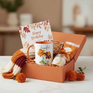 Birth month flower-October  personalised mug