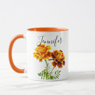 Birth month flower-October  personalised mug