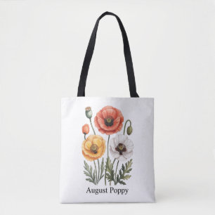 Birth Month Flower Poppy-August Tote Bag