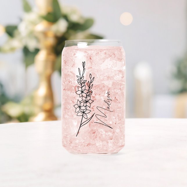  Birth Month Flowers August Gladiolus Bridesmaid Can Glass (Insitu (Wedding))