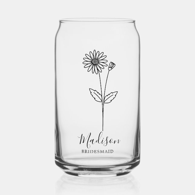 Birth Month Flowers February Primrose Bridesmaid  Can Glass (Front)